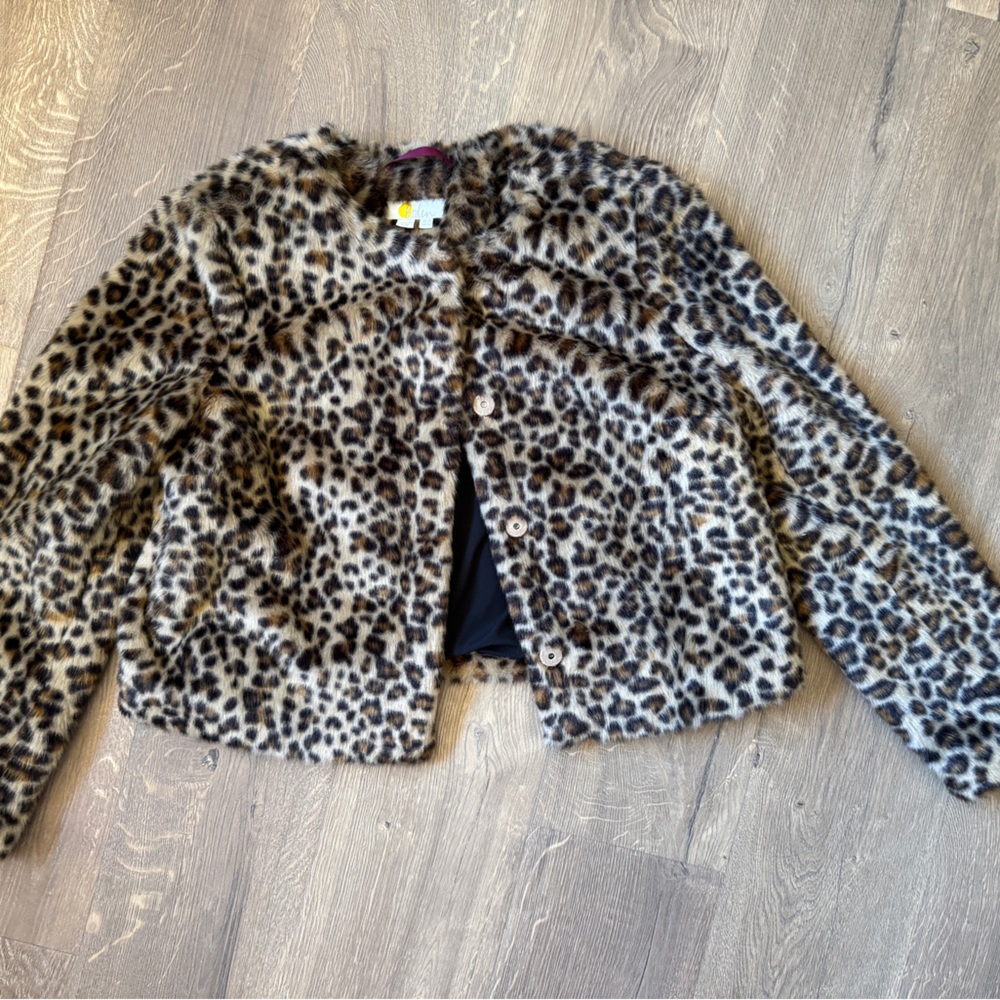 Boden Animal Print Faux Fur Coat